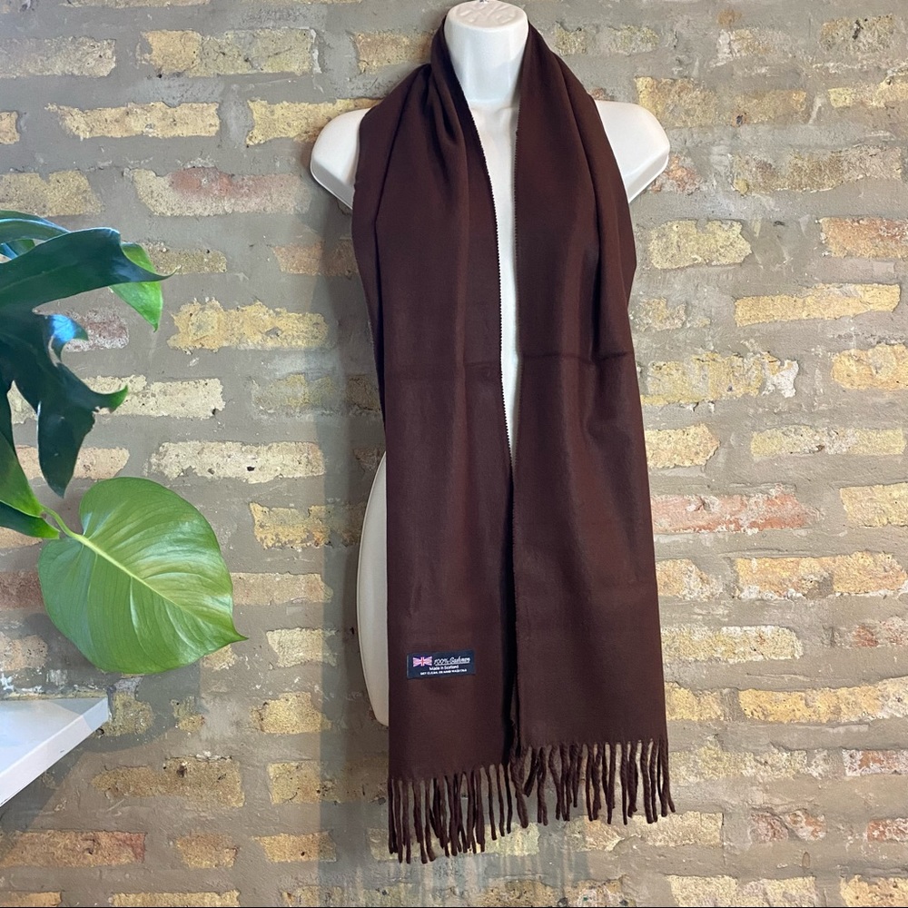 100% CASHMERE BROWN SCARF